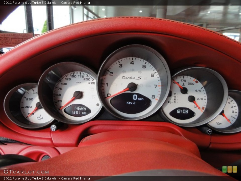 Carrera Red Interior Gauges for the 2011 Porsche 911 Turbo S Cabriolet #66850622