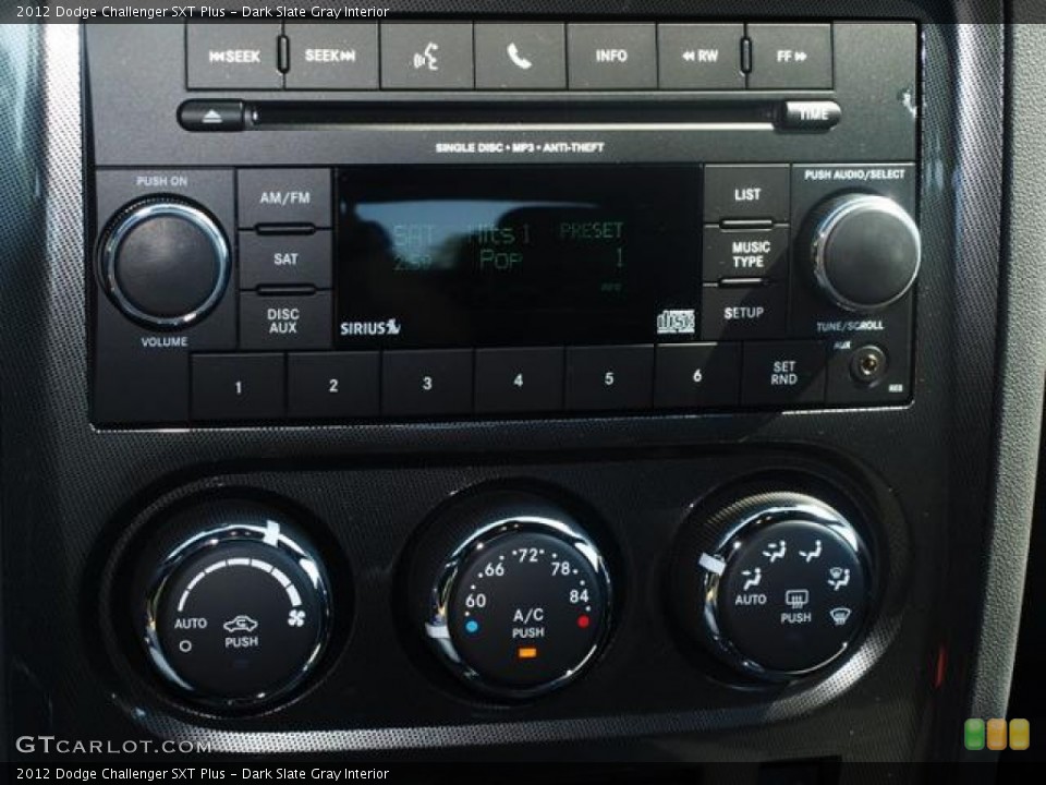 Dark Slate Gray Interior Controls for the 2012 Dodge Challenger SXT Plus #66857038