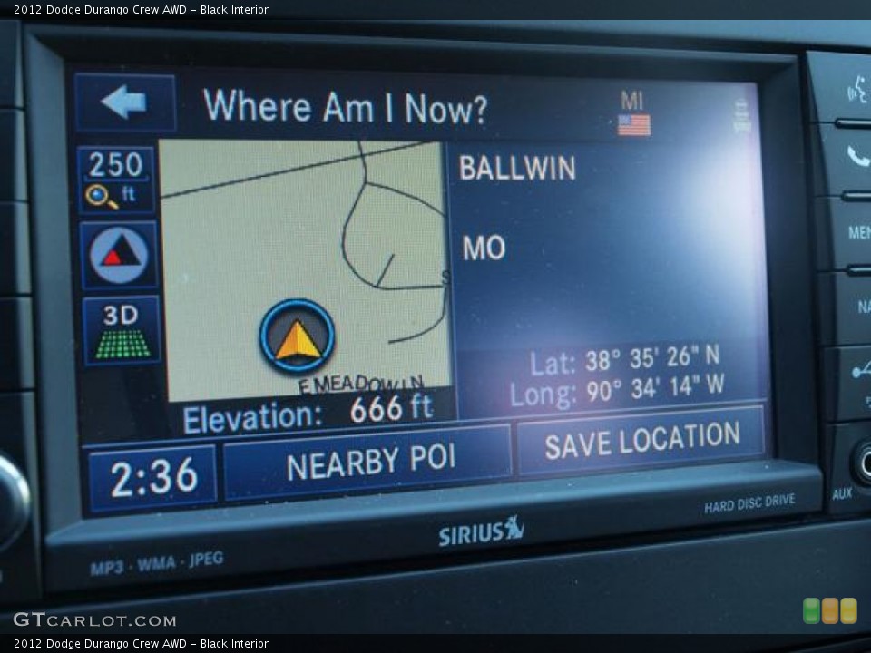 Black Interior Navigation for the 2012 Dodge Durango Crew AWD #66857360