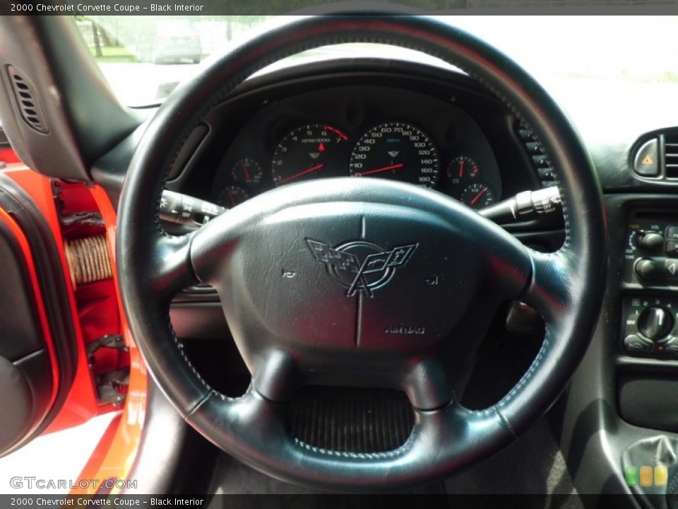 Black Interior Steering Wheel for the 2000 Chevrolet Corvette Coupe #66865355