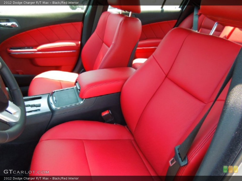Black/Red Interior Front Seat for the 2012 Dodge Charger R/T Max #66867434