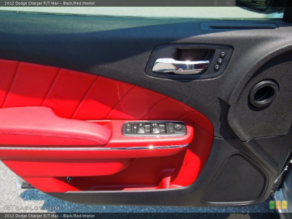 Black/Red Interior Door Panel for the 2012 Dodge Charger R/T Max #66867446