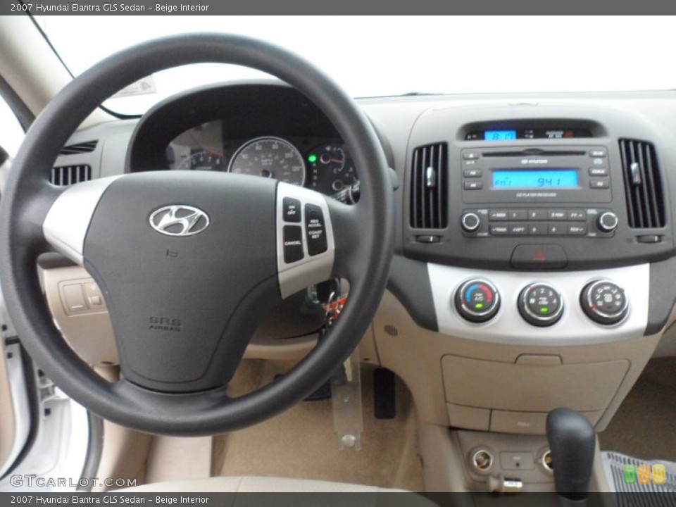 Beige Interior Dashboard for the 2007 Hyundai Elantra GLS Sedan #66868004