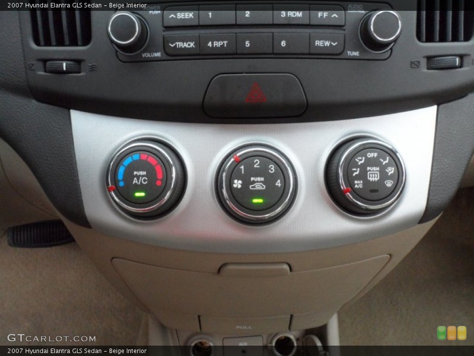 Beige Interior Controls for the 2007 Hyundai Elantra GLS Sedan #66868019