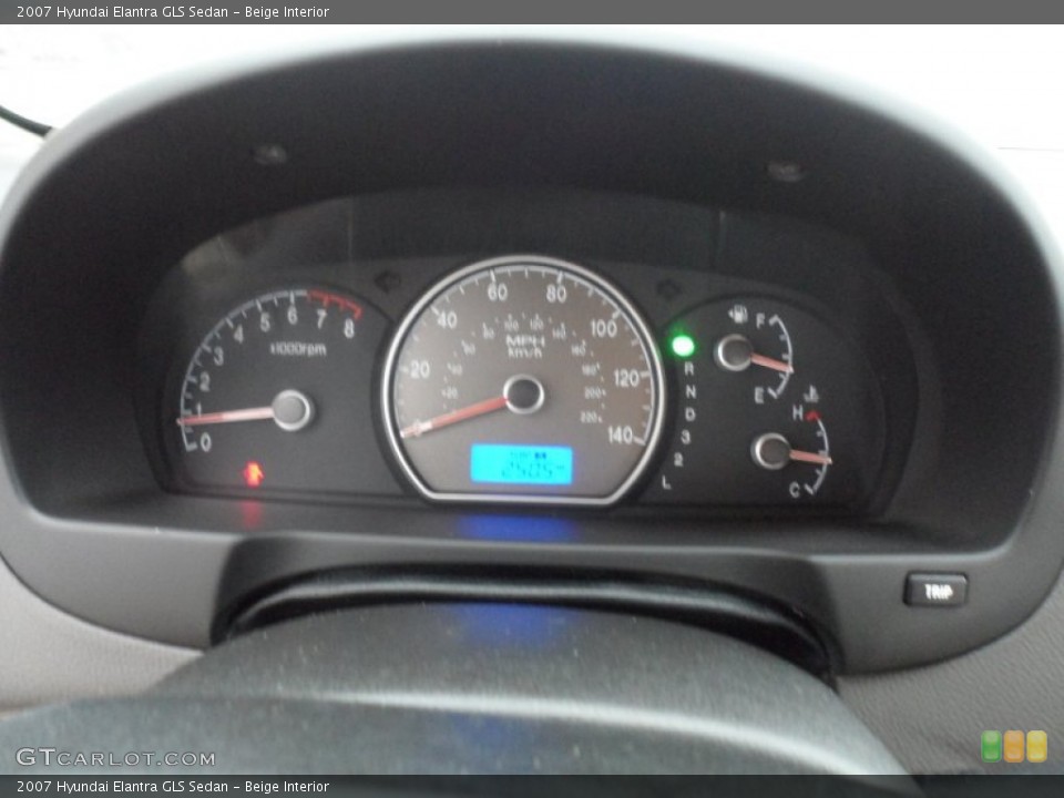 Beige Interior Gauges for the 2007 Hyundai Elantra GLS Sedan #66868040