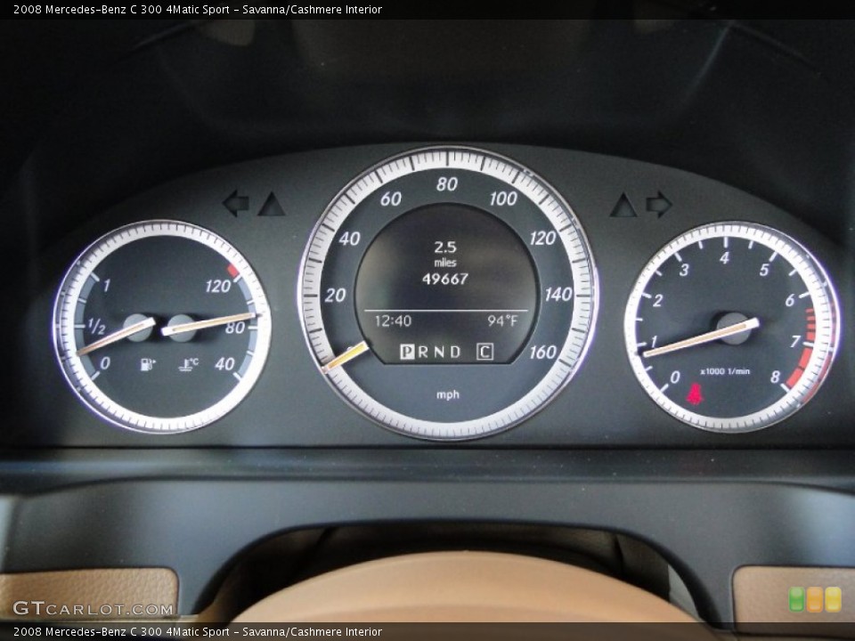 Savanna/Cashmere Interior Gauges for the 2008 Mercedes-Benz C 300 4Matic Sport #66873170
