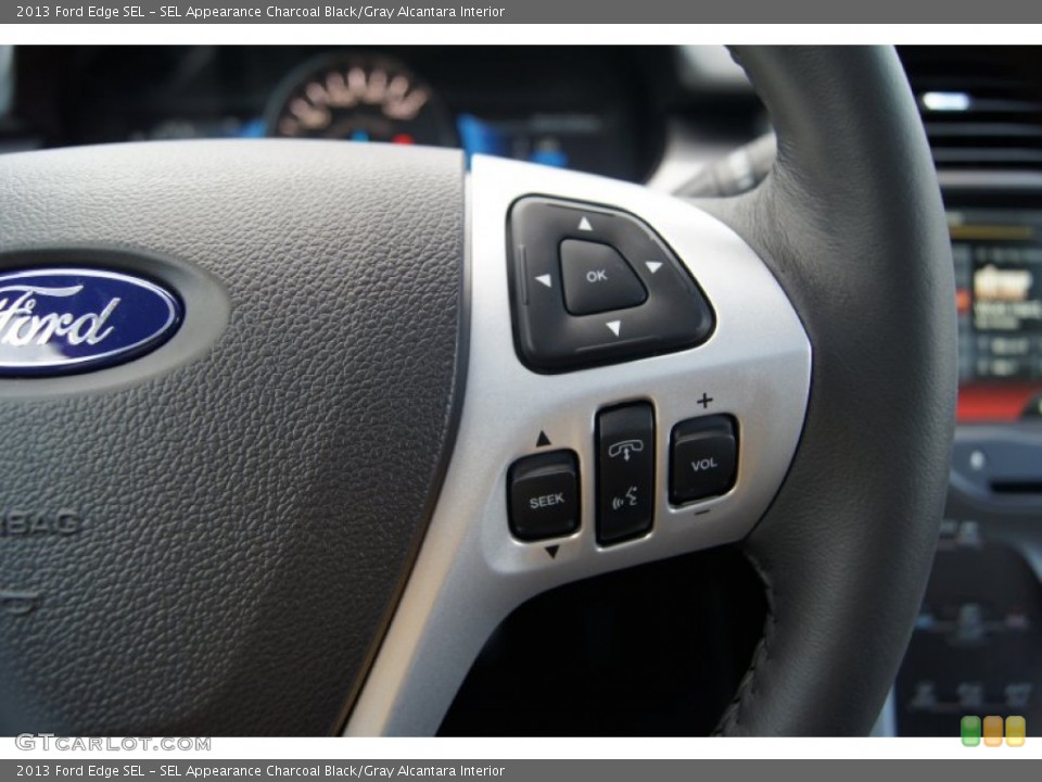 SEL Appearance Charcoal Black/Gray Alcantara Interior Controls for the 2013 Ford Edge SEL #66879080