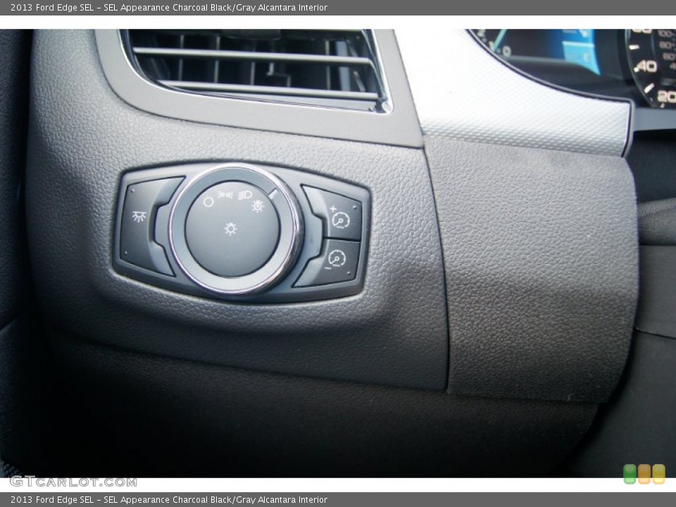 SEL Appearance Charcoal Black/Gray Alcantara Interior Controls for the 2013 Ford Edge SEL #66879134