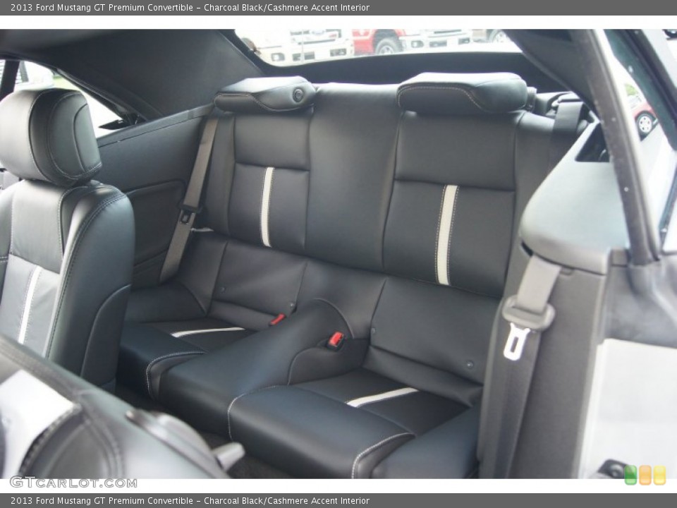 Charcoal Black/Cashmere Accent Interior Rear Seat for the 2013 Ford Mustang GT Premium Convertible #66879206