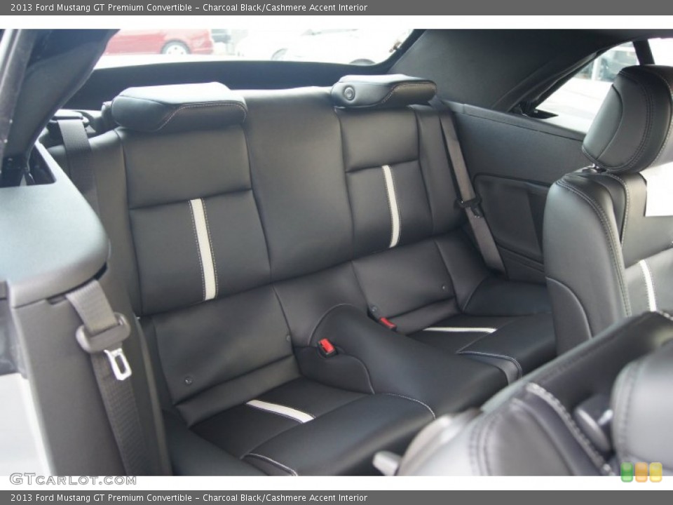 Charcoal Black/Cashmere Accent Interior Rear Seat for the 2013 Ford Mustang GT Premium Convertible #66879212