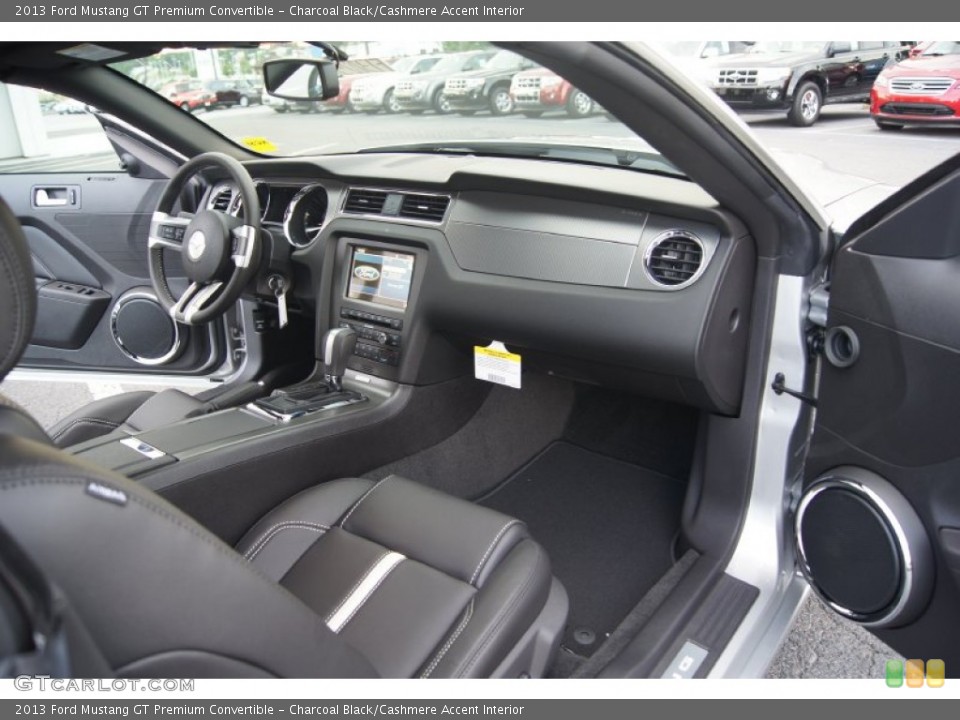Charcoal Black/Cashmere Accent Interior Dashboard for the 2013 Ford Mustang GT Premium Convertible #66879236