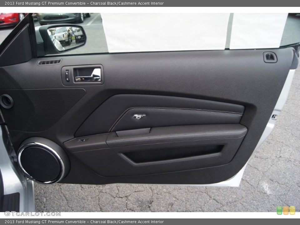 Charcoal Black/Cashmere Accent Interior Door Panel for the 2013 Ford Mustang GT Premium Convertible #66879242
