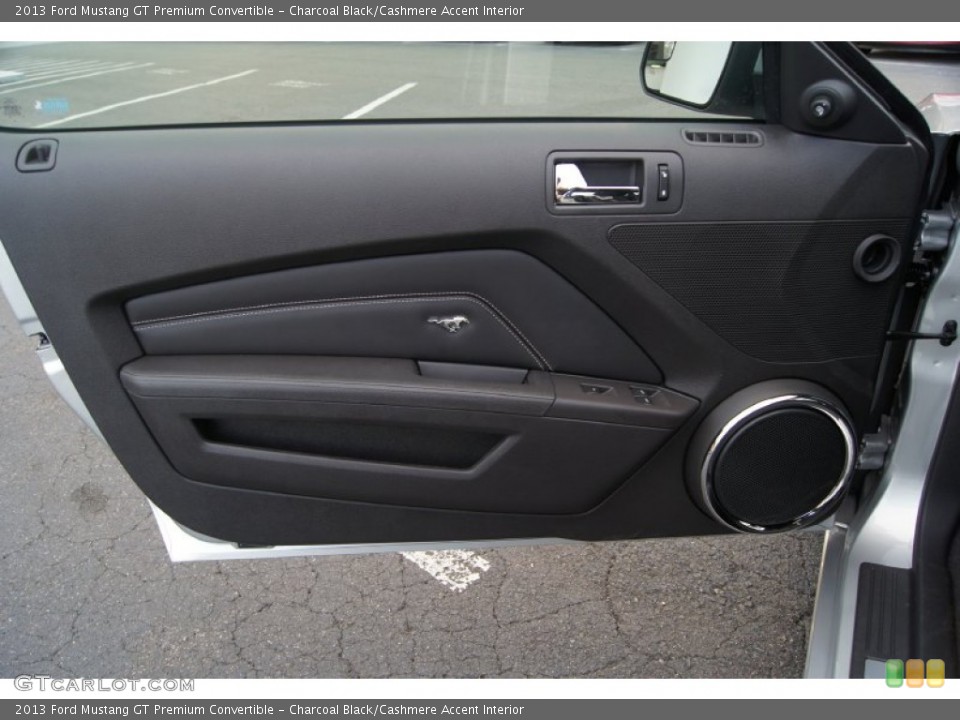 Charcoal Black/Cashmere Accent Interior Door Panel for the 2013 Ford Mustang GT Premium Convertible #66879266