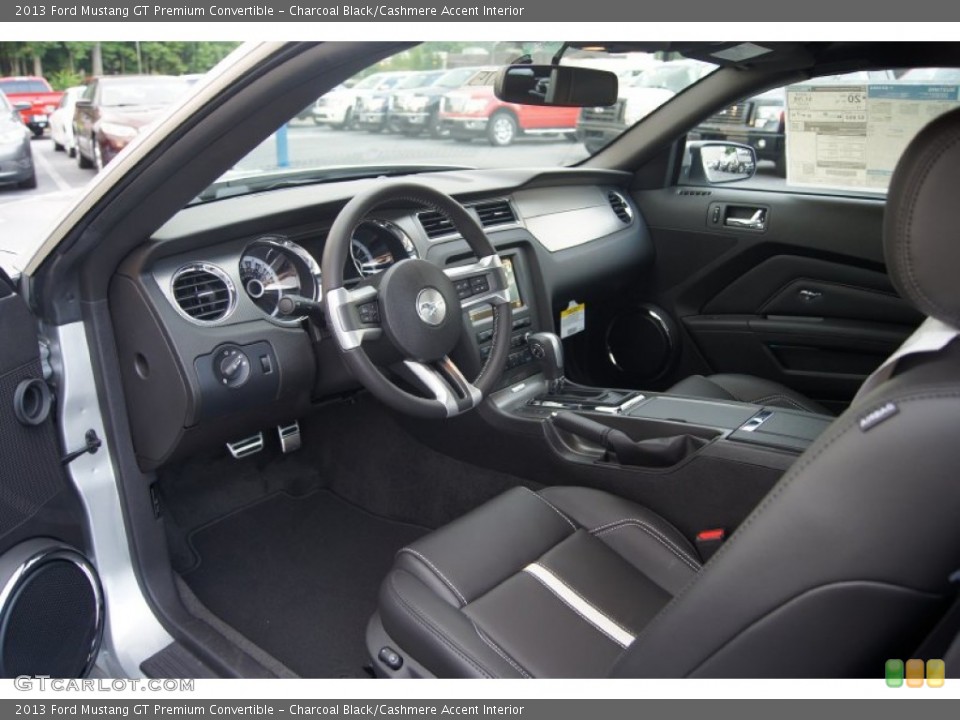 Charcoal Black/Cashmere Accent Interior Prime Interior for the 2013 Ford Mustang GT Premium Convertible #66879281