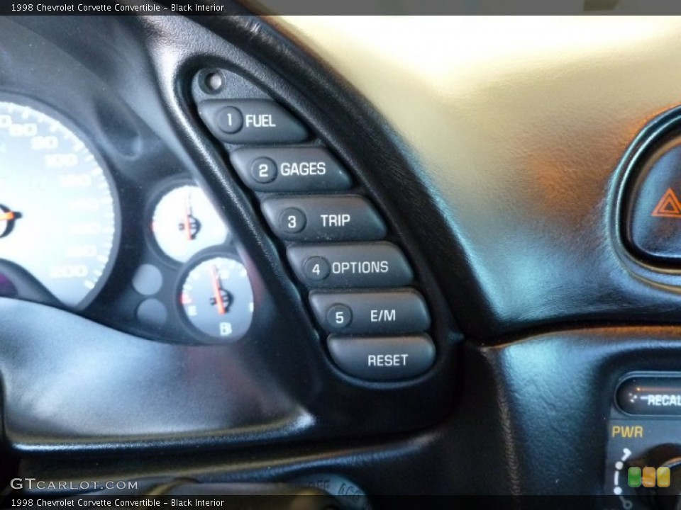 Black Interior Controls for the 1998 Chevrolet Corvette Convertible #66880607