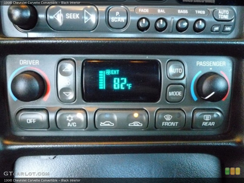Black Interior Controls for the 1998 Chevrolet Corvette Convertible #66880613