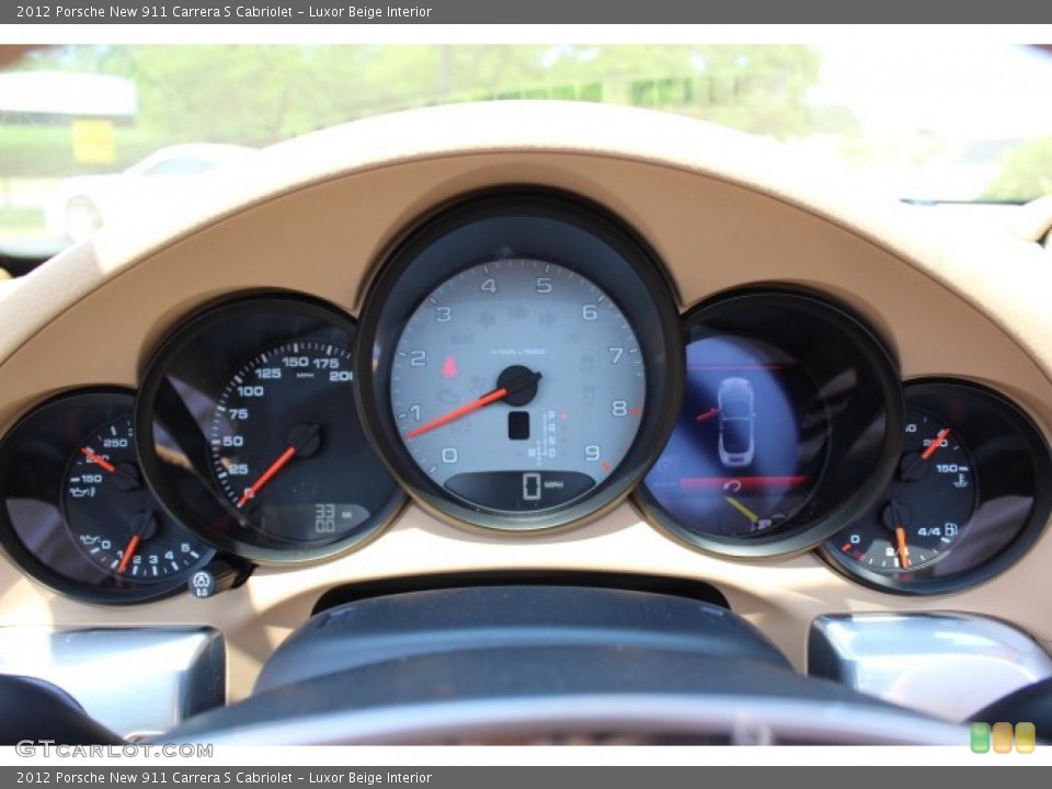 Luxor Beige Interior Gauges for the 2012 Porsche New 911 Carrera S Cabriolet #66883321