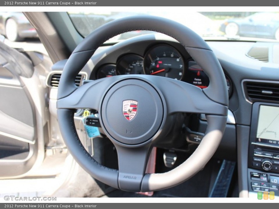 Black Interior Steering Wheel for the 2012 Porsche New 911 Carrera Coupe #66883873