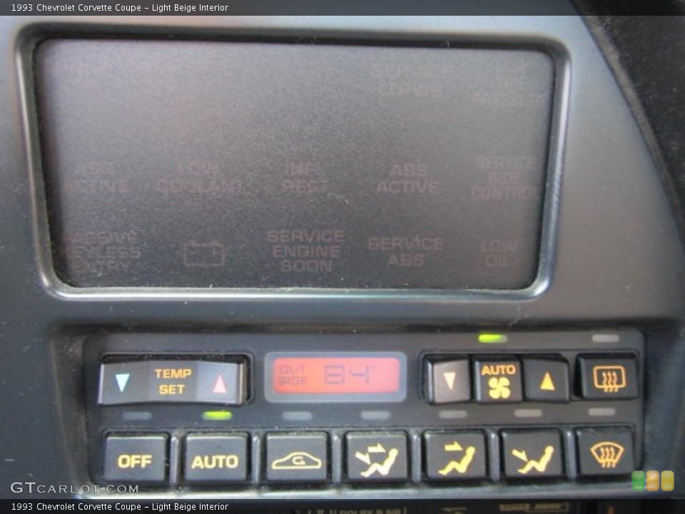 Light Beige Interior Controls for the 1993 Chevrolet Corvette Coupe #66887365