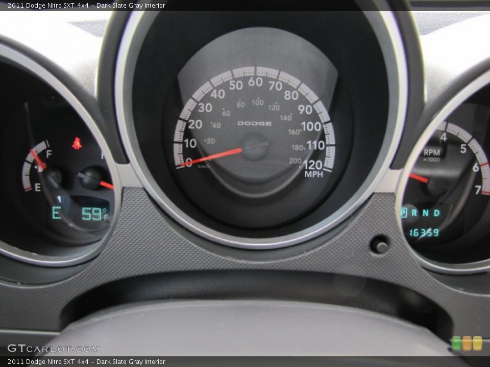 Dark Slate Gray Interior Gauges for the 2011 Dodge Nitro SXT 4x4 #66888973