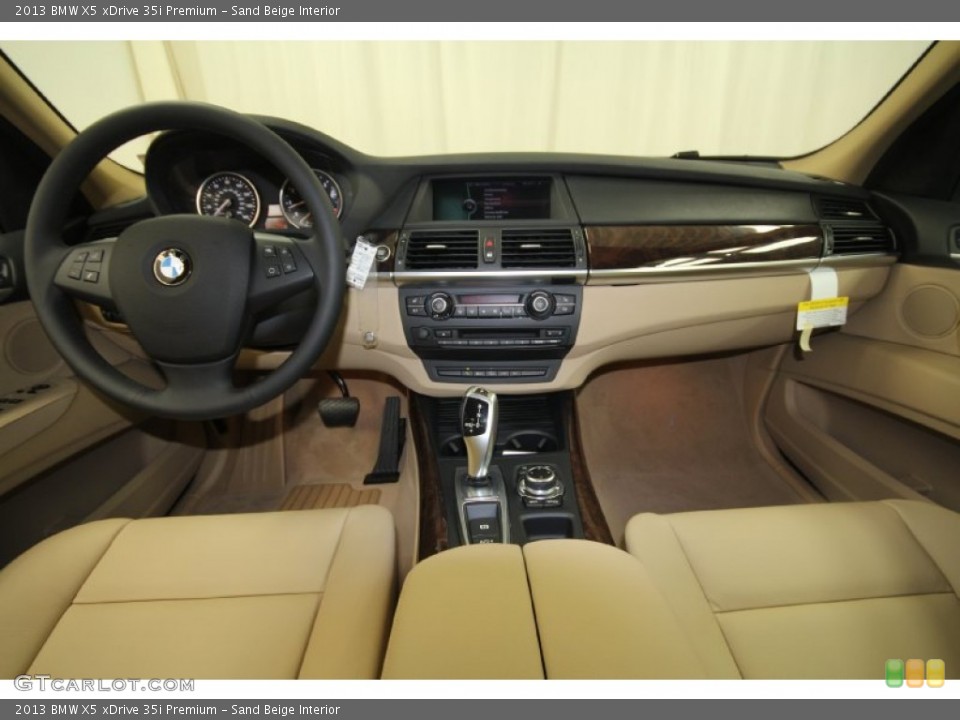 Sand Beige Interior Dashboard for the 2013 BMW X5 xDrive 35i Premium #66902111