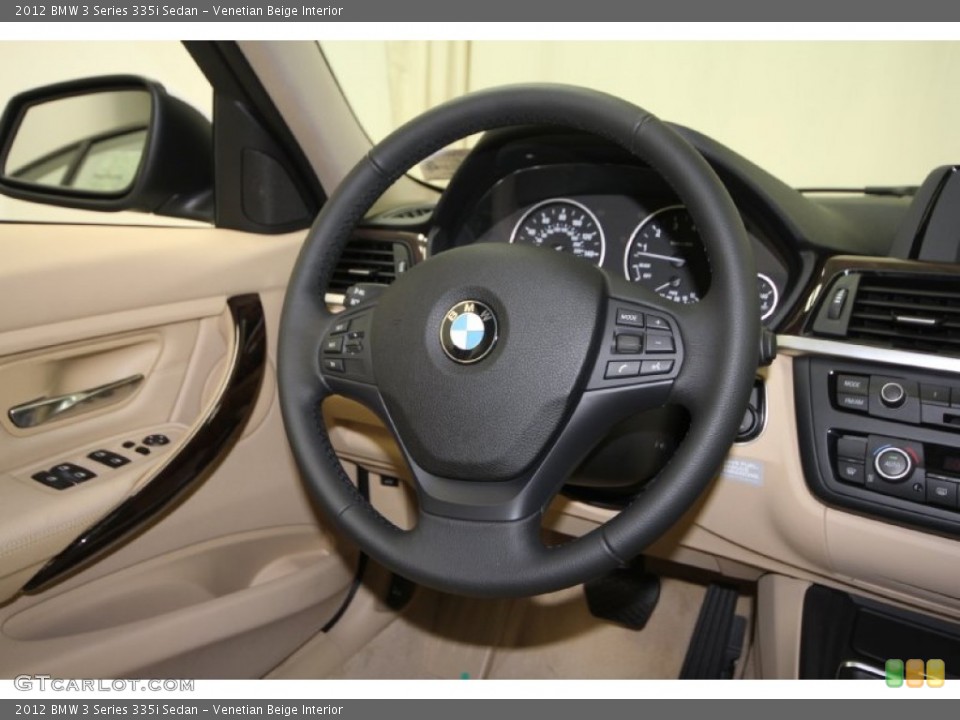Venetian Beige Interior Steering Wheel for the 2012 BMW 3 Series 335i Sedan #66902764