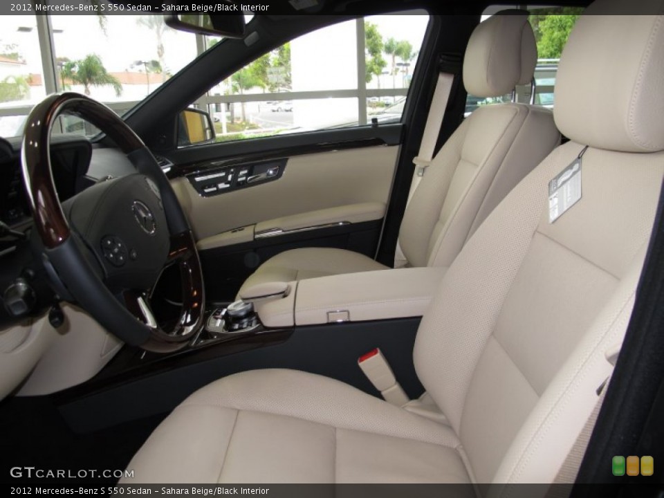 Sahara Beige/Black Interior Front Seat for the 2012 Mercedes-Benz S 550 Sedan #66904906