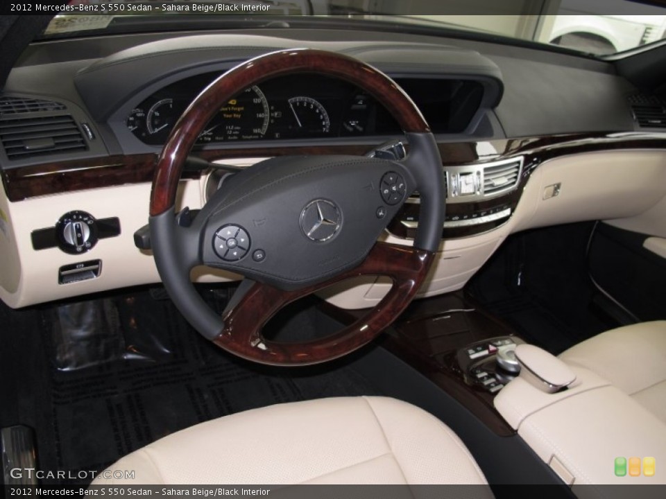 Sahara Beige/Black Interior Dashboard for the 2012 Mercedes-Benz S 550 Sedan #66904912