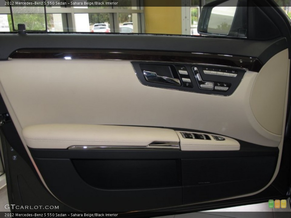Sahara Beige/Black Interior Door Panel for the 2012 Mercedes-Benz S 550 Sedan #66904921