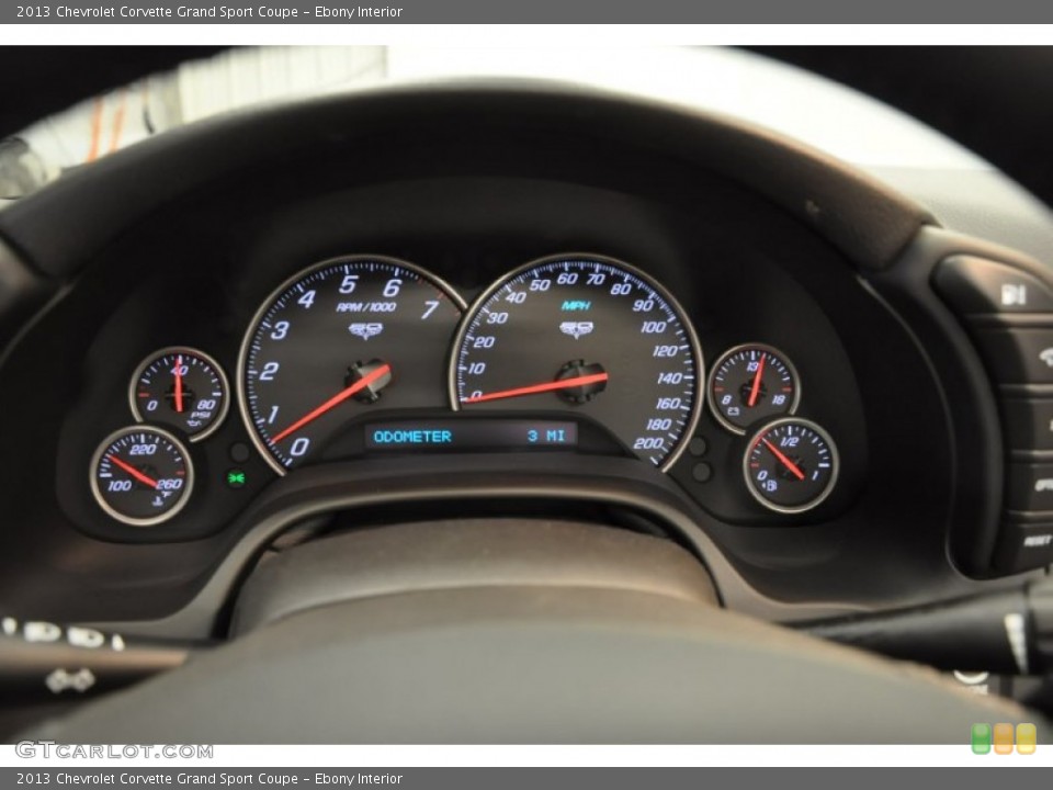 Ebony Interior Gauges for the 2013 Chevrolet Corvette Grand Sport Coupe #66908356