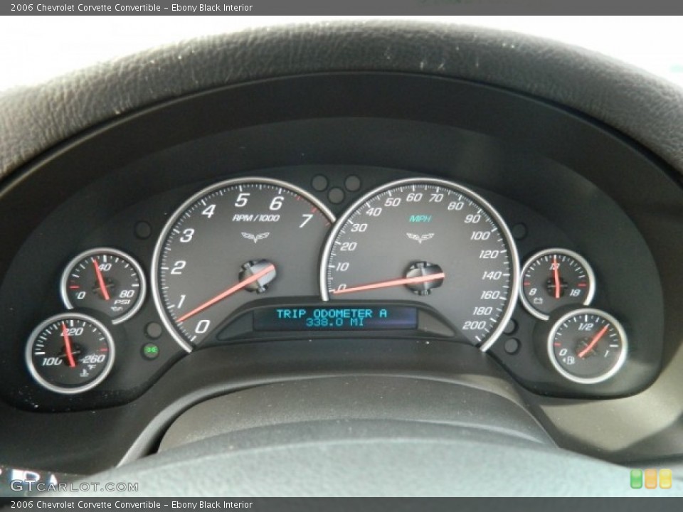Ebony Black Interior Gauges for the 2006 Chevrolet Corvette Convertible #66915445