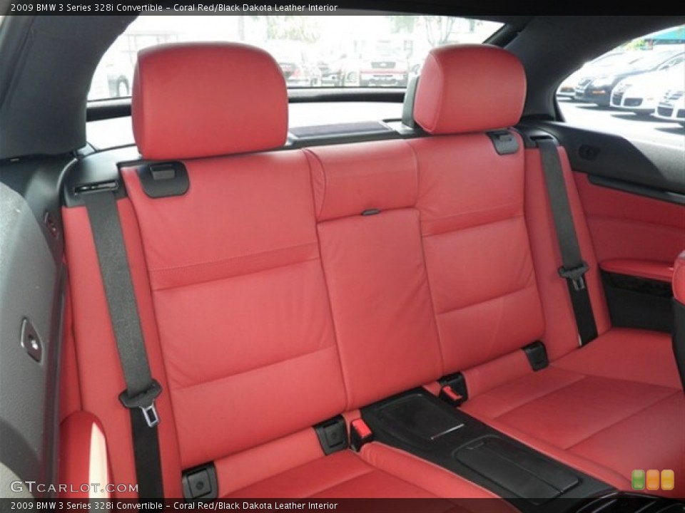 Coral Red/Black Dakota Leather Interior Rear Seat for the 2009 BMW 3 Series 328i Convertible #66916783