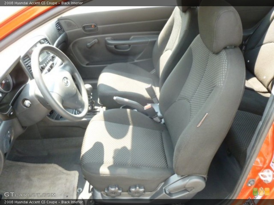 Black Interior Front Seat for the 2008 Hyundai Accent GS Coupe #66921205