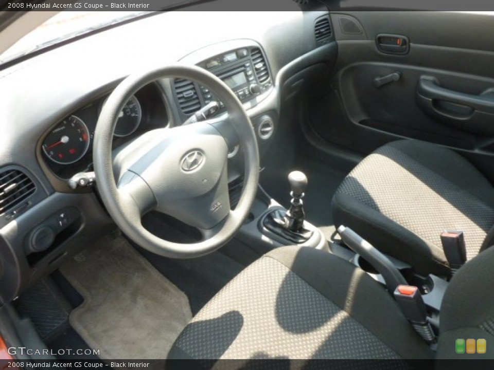 Black Interior Prime Interior for the 2008 Hyundai Accent GS Coupe #66921214