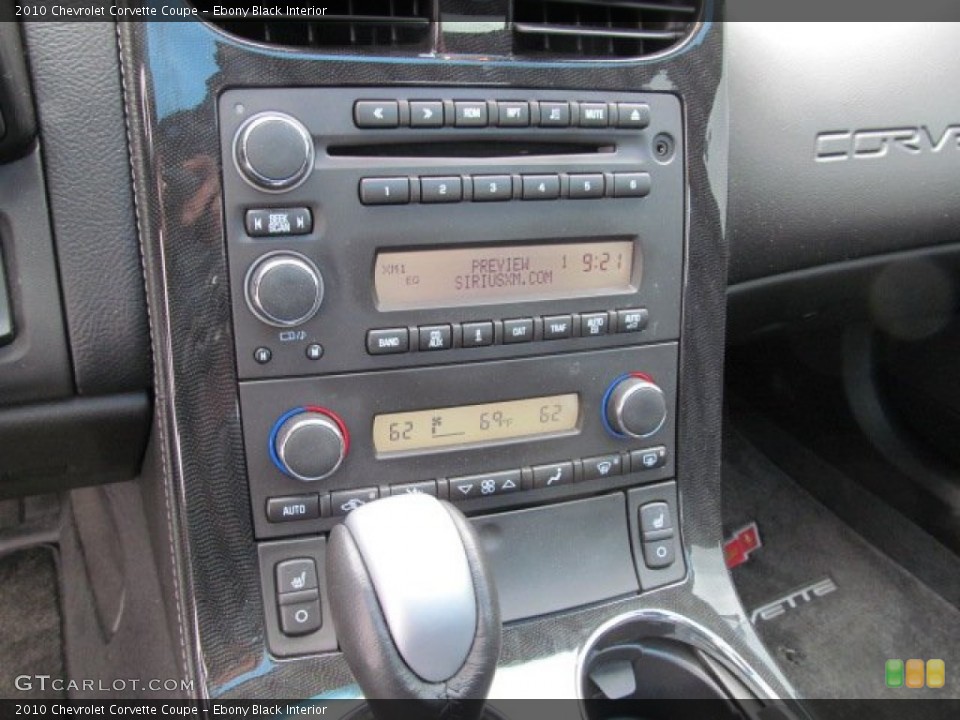 Ebony Black Interior Controls for the 2010 Chevrolet Corvette Coupe #66922537
