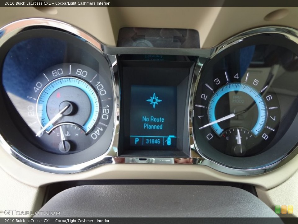 Cocoa/Light Cashmere Interior Gauges for the 2010 Buick LaCrosse CXL #66940792