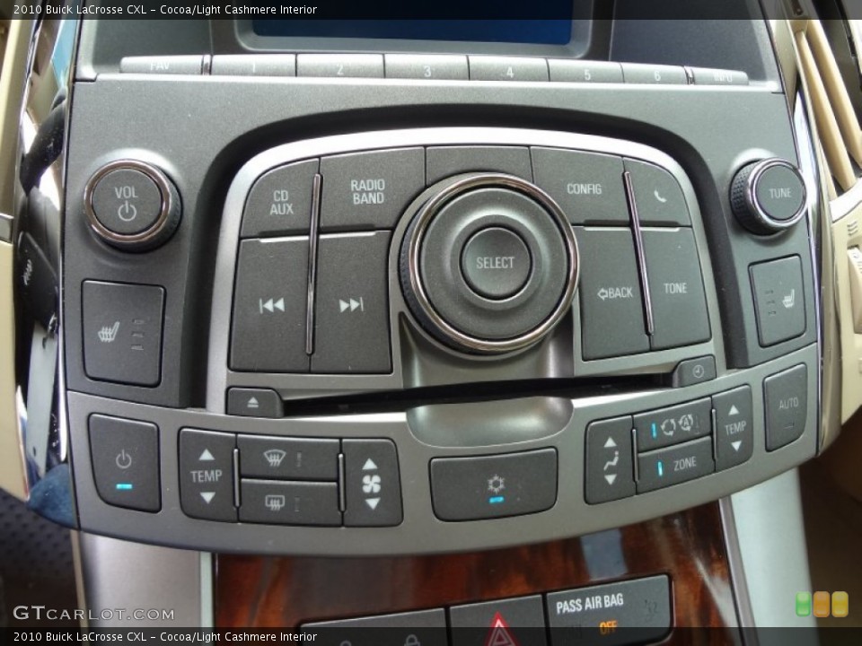 Cocoa/Light Cashmere Interior Controls for the 2010 Buick LaCrosse CXL #66940807