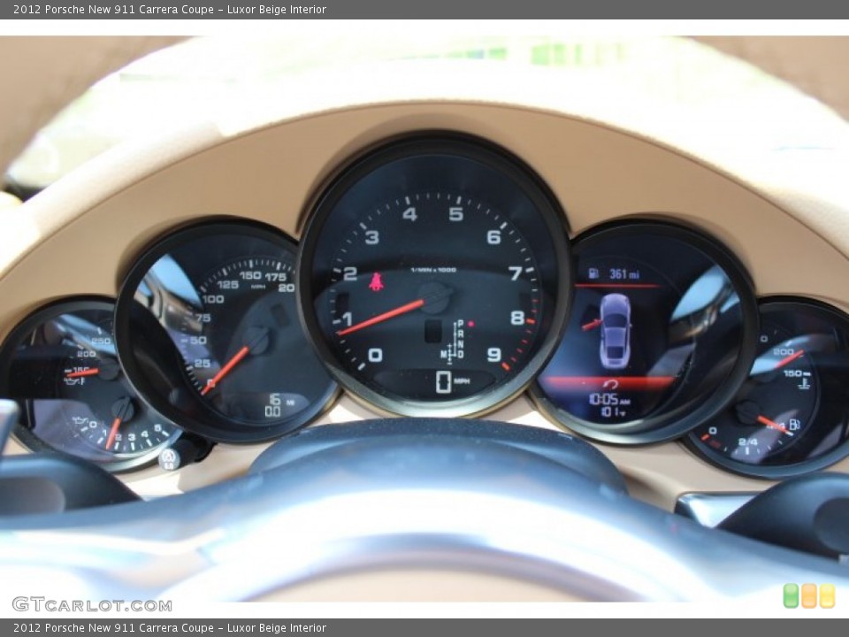 Luxor Beige Interior Gauges for the 2012 Porsche New 911 Carrera Coupe #66950297