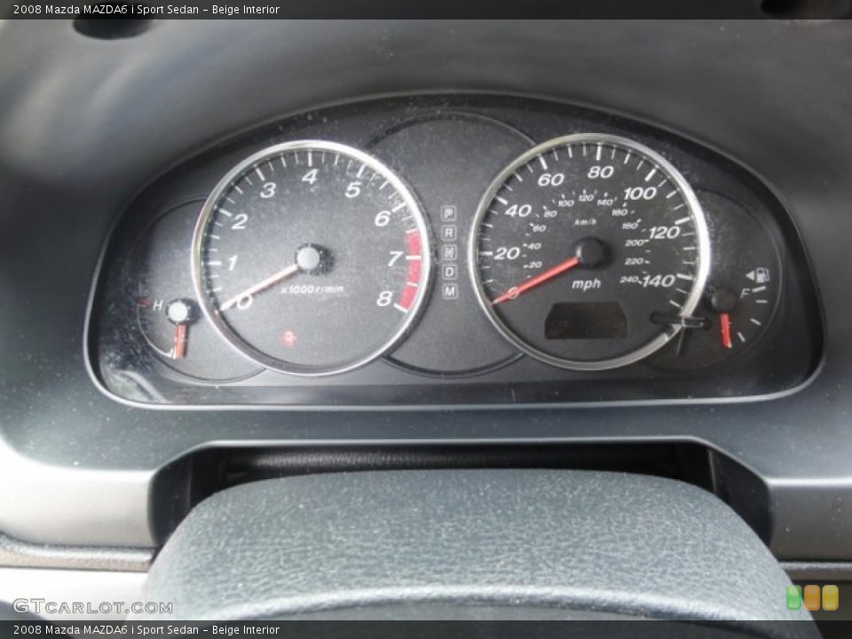 Beige Interior Gauges for the 2008 Mazda MAZDA6 i Sport Sedan #66953008
