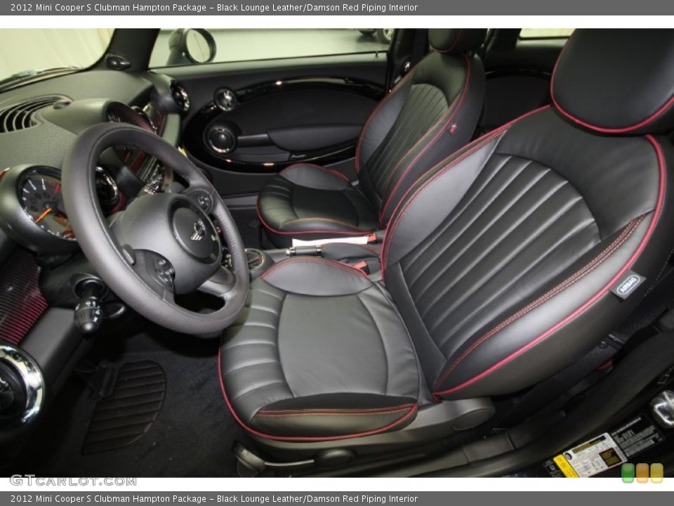 Black Lounge Leather/Damson Red Piping 2012 Mini Cooper Interiors