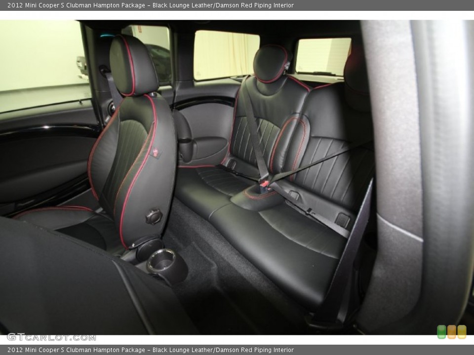 Black Lounge Leather/Damson Red Piping Interior Rear Seat for the 2012 Mini Cooper S Clubman Hampton Package #66966592