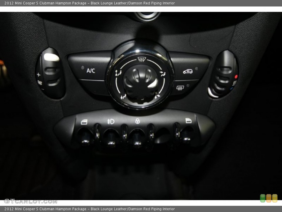 Black Lounge Leather/Damson Red Piping Interior Controls for the 2012 Mini Cooper S Clubman Hampton Package #66966622