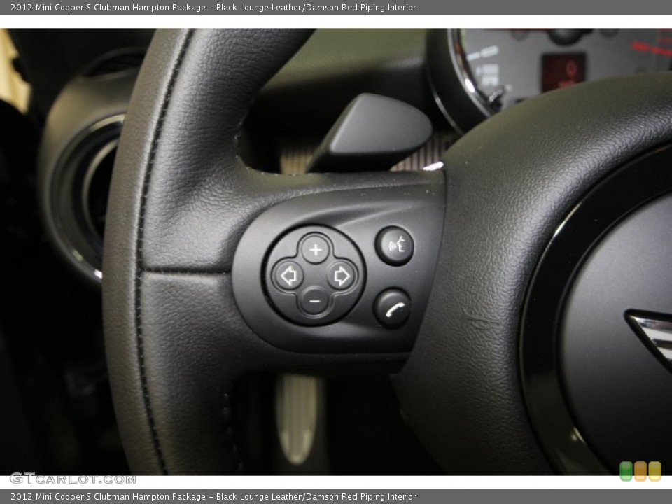 Black Lounge Leather/Damson Red Piping Interior Controls for the 2012 Mini Cooper S Clubman Hampton Package #66966658