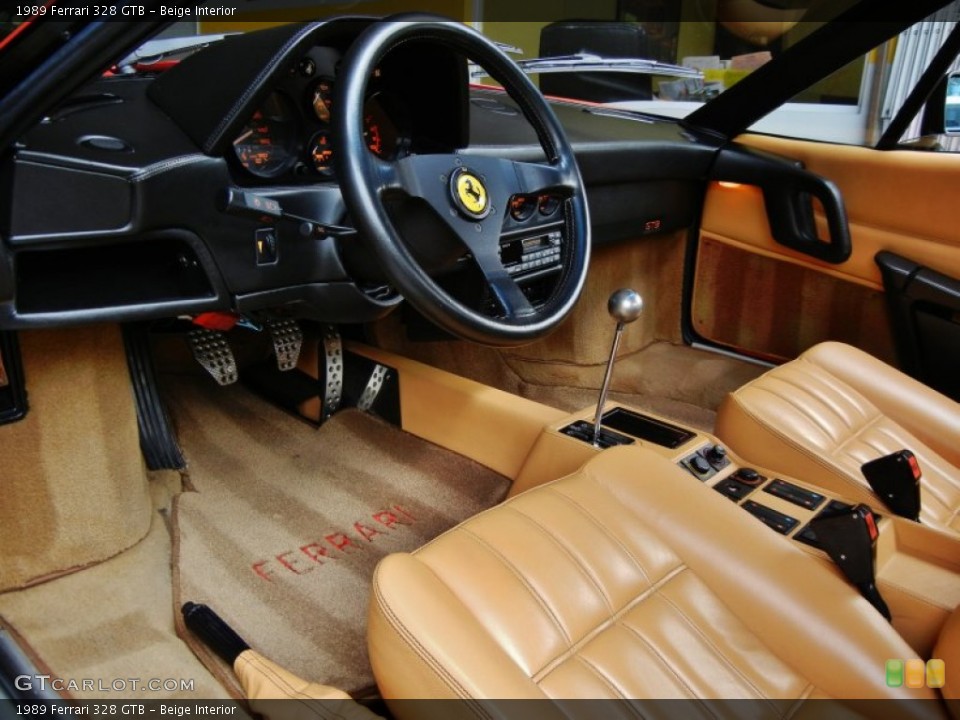 Beige 1989 Ferrari 328 Interiors