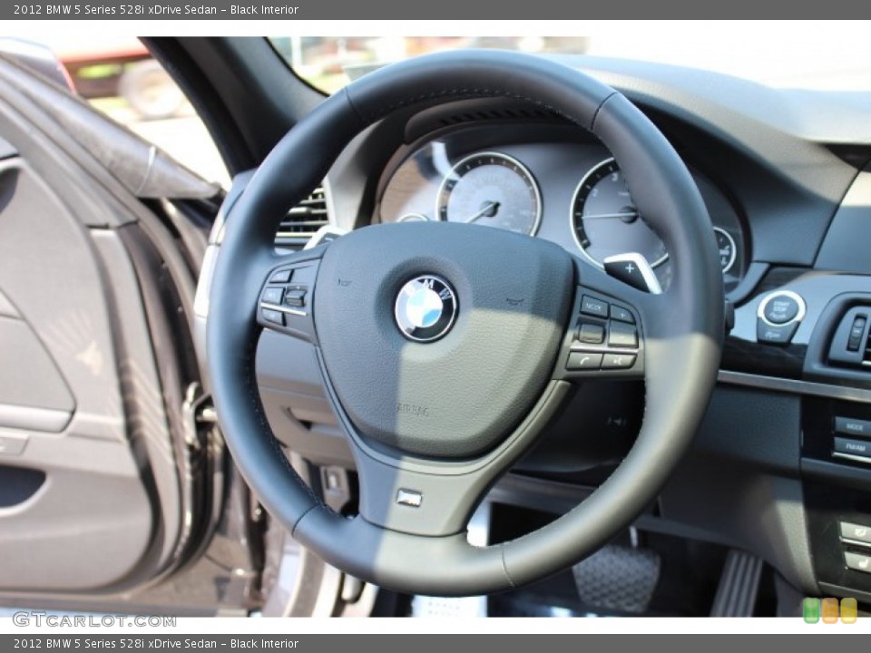 Black Interior Steering Wheel for the 2012 BMW 5 Series 528i xDrive Sedan #66975646