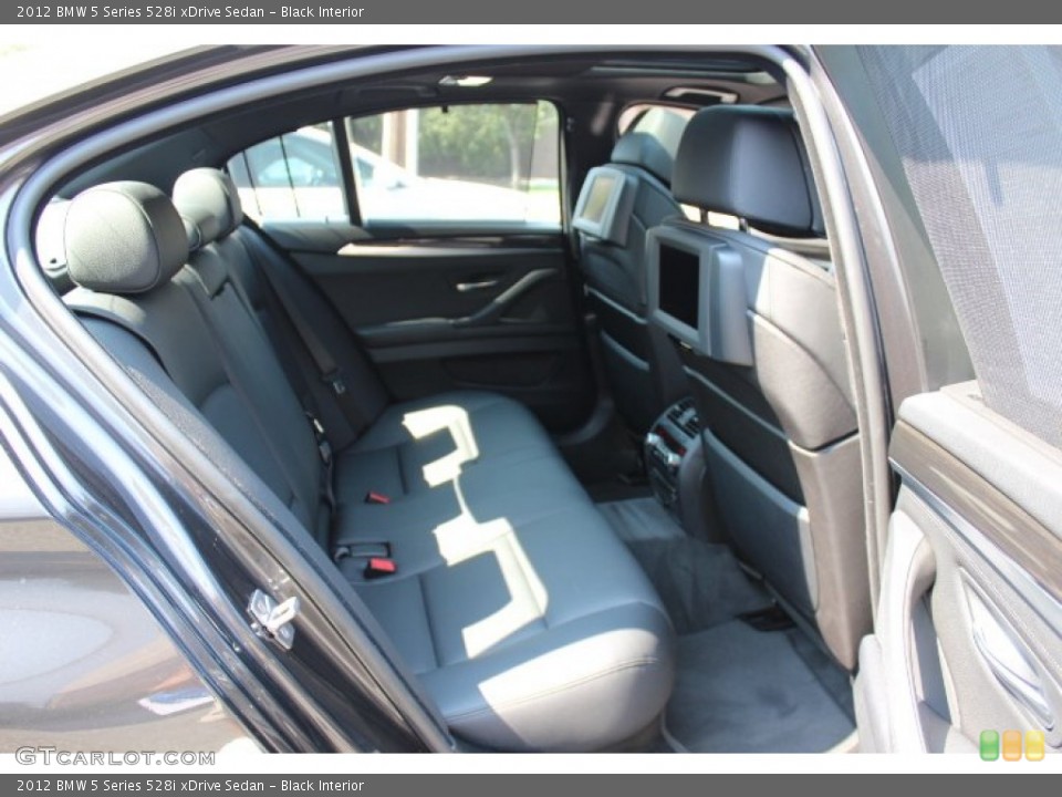 Black Interior Rear Seat for the 2012 BMW 5 Series 528i xDrive Sedan #66975697
