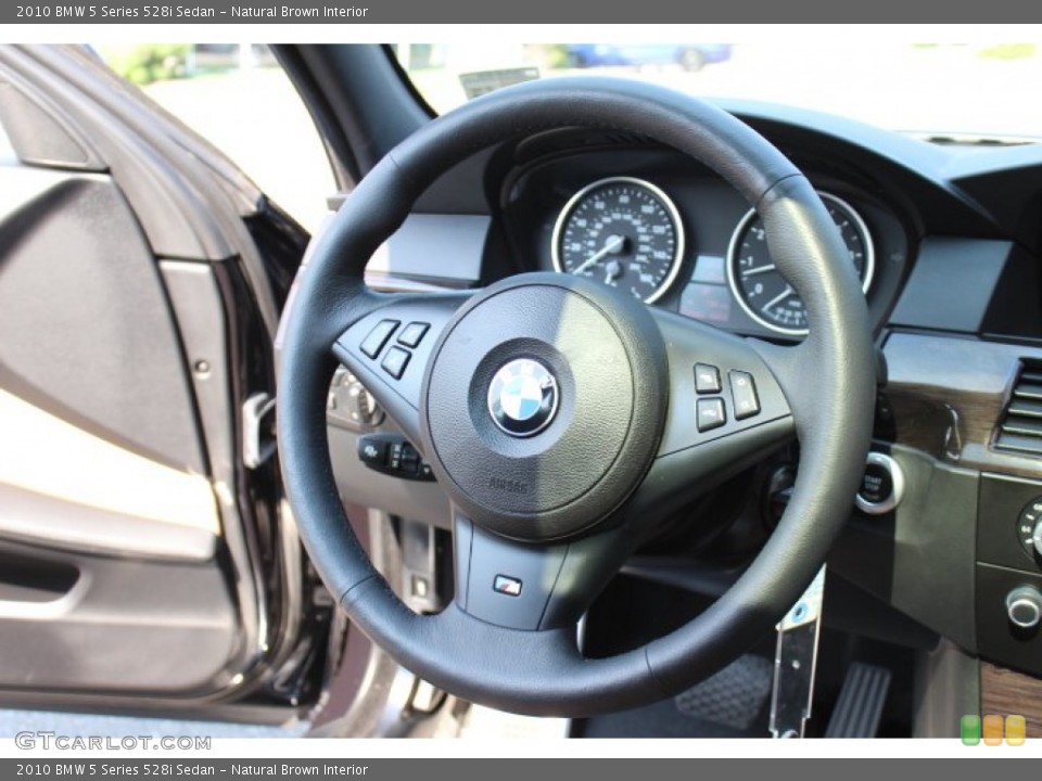 Natural Brown Interior Steering Wheel for the 2010 BMW 5 Series 528i Sedan #66976852