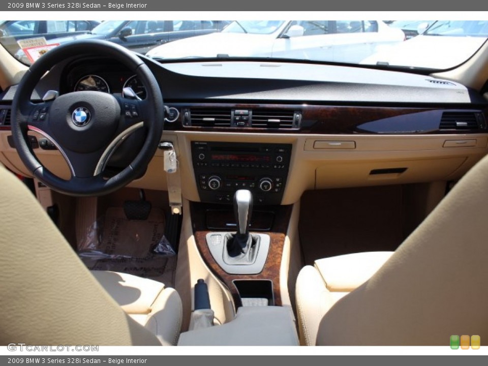 Beige Interior Dashboard for the 2009 BMW 3 Series 328i Sedan #66977107