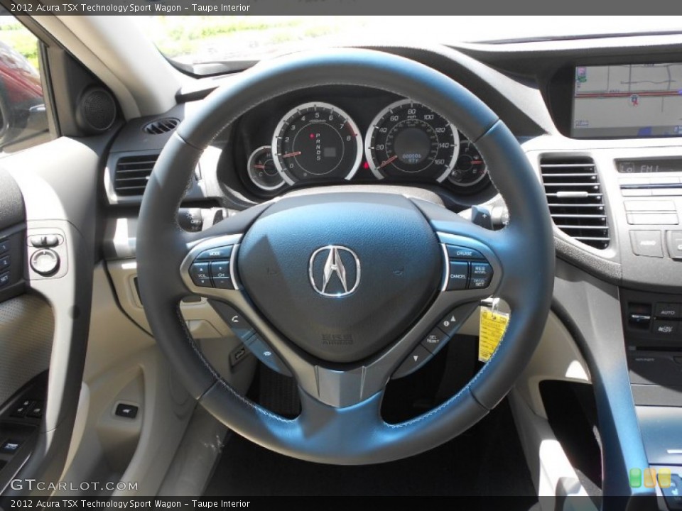 Taupe Interior Steering Wheel for the 2012 Acura TSX Technology Sport Wagon #66988303