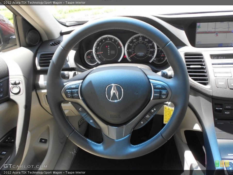 Taupe Interior Steering Wheel for the 2012 Acura TSX Technology Sport Wagon #66988519